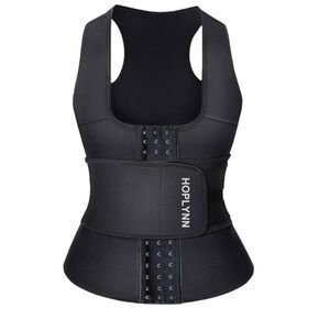 BLACK Neoprene Sauna Sweat Waist Trainer Corset Trimmer Vest for Women HOPLYNN
